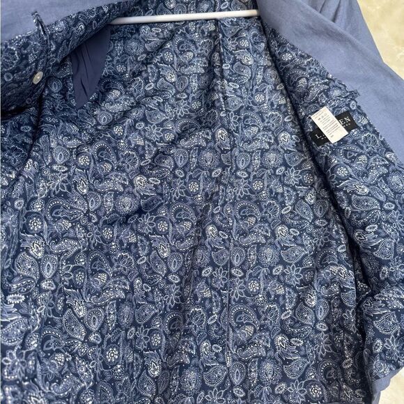 Ralph Lauren Polo 100% Linen 42R Sport Jacket Blazer Blue Paisley Black Label - Picture 5 of 10